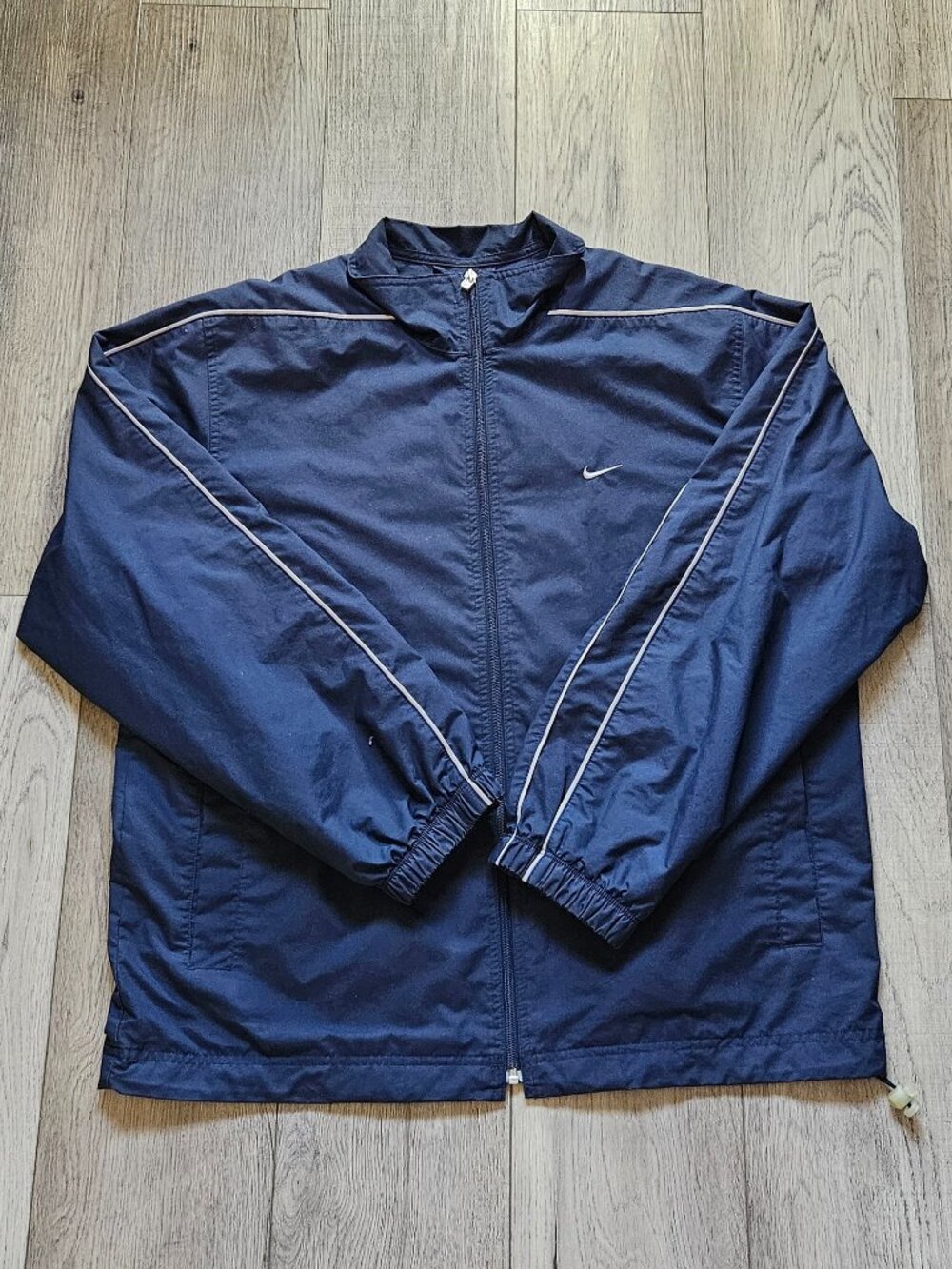 Vintage Y2K Nike Mens Large Navy Blue Full Zip Windbreaker Track Jacket L Spello